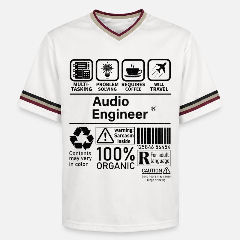 Audio Engineer multi tasking problem solving - Unisex Football Style Mesh T-Shirt - offwhite/burgundy