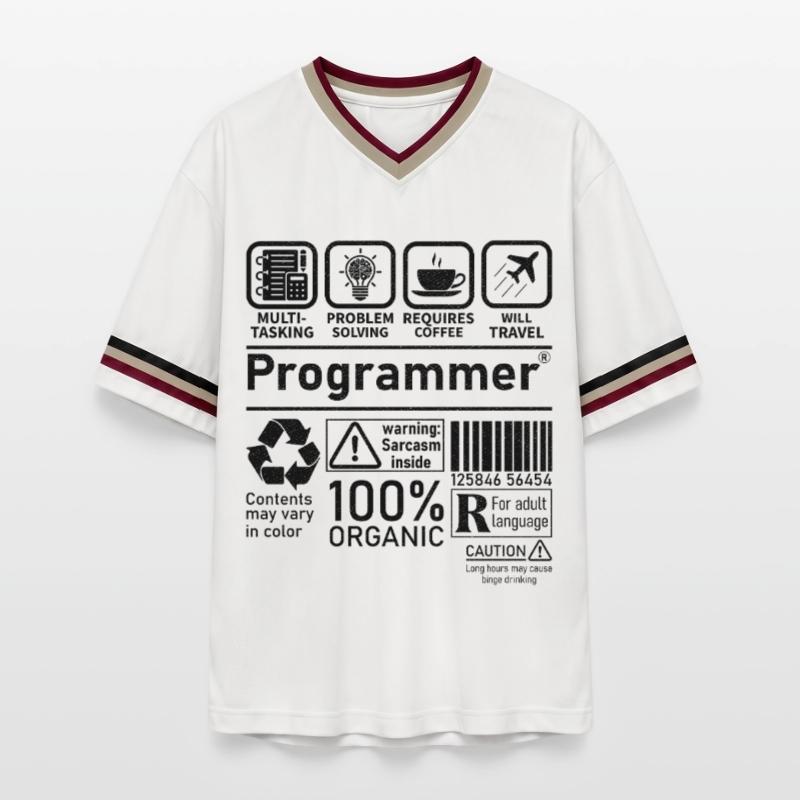 Programmer multi tasking problem solving requires Unisex Football Style Mesh T-Shirt