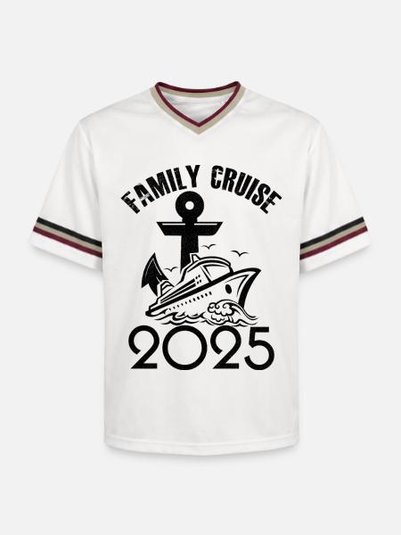 Family cruise 2025 - Unisex Football Style Mesh T-Shirt - offwhite/burgundy