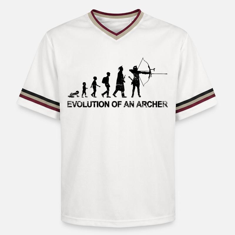 Évolution d’un archer - T-shirt de foot unisexe en mesh - blanc cassé/bordeaux