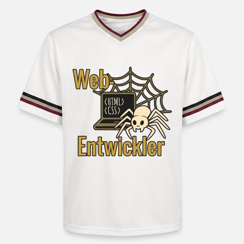 Web Developer - Halloween 2025 - Unisex Football Style Mesh T-Shirt - offwhite/burgundy