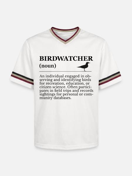 Birdwatcher Definition - Birdwatching - Unisex Football Style Mesh T-Shirt - offwhite/burgundy