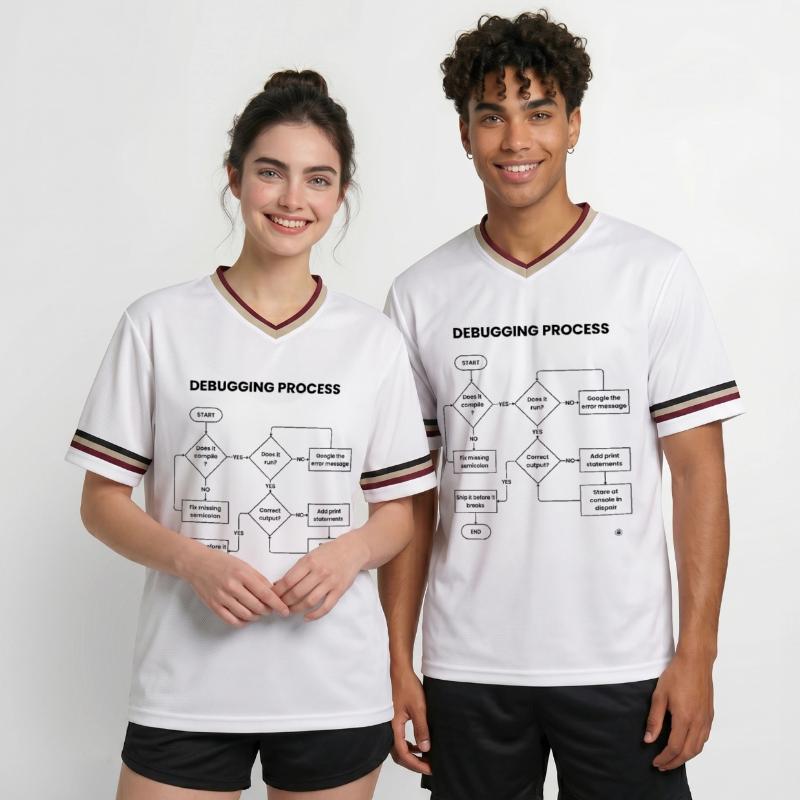 Debugging Process - Ship It Before Breaks Gift Unisex Football Style Mesh T-Shirt