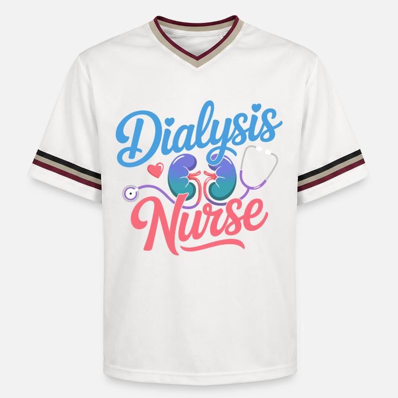 Conception d’infirmières en dialyse - T-shirt de foot unisexe en mesh - blanc cassé/bordeaux