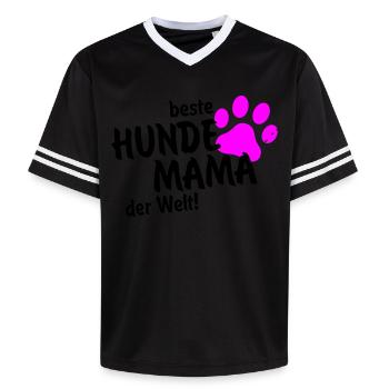 beste Hundemama der Welt - Unisex Football Style Mesh T-Shirt - Offwhite/Bordeaux - Vorne - AI Model Male 178 light (178cm) & AI Model Male 178 dark (178cm)