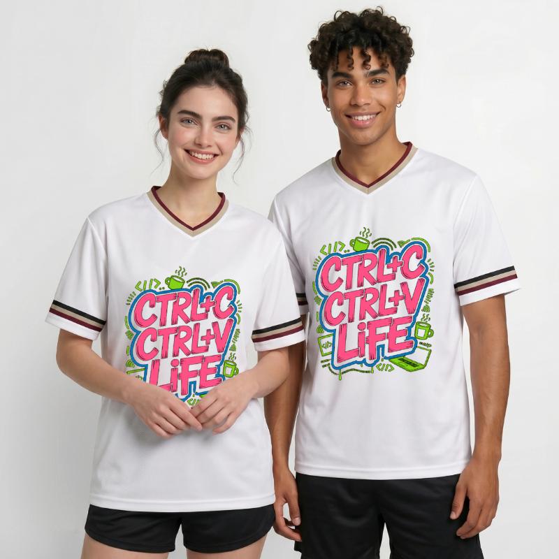 Remote Developer Ctrl+C Ctrl+V Life Web Developer T-shirt de foot unisexe en mesh