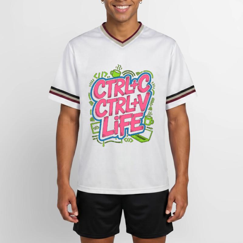 Remote Developer Ctrl+C Ctrl+V Life Web Developer T-shirt de foot unisexe en mesh