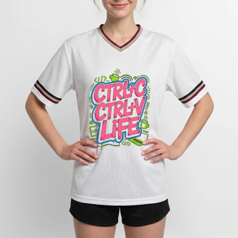 Remote Developer Ctrl+C Ctrl+V Life Web Developer T-shirt de foot unisexe en mesh