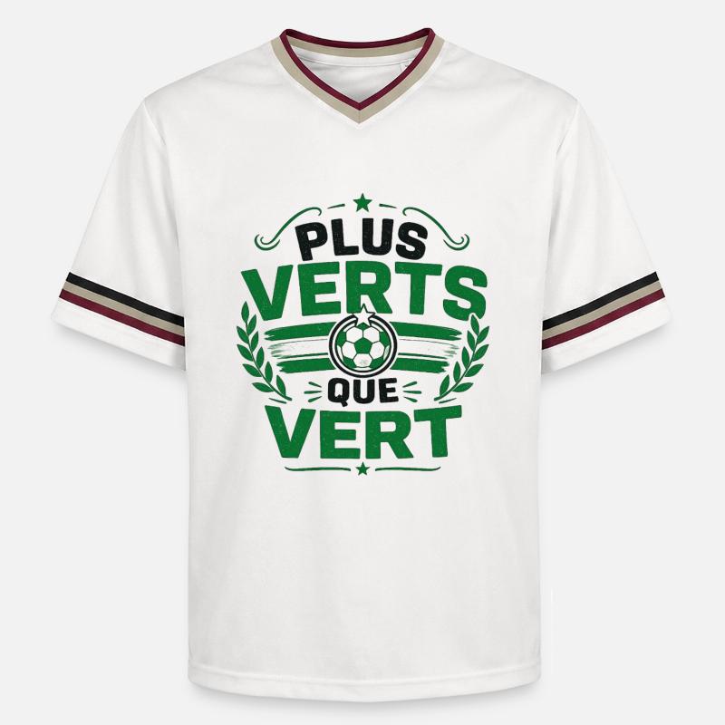 Plus VERTS que VERT - T-shirt de foot unisexe en mesh - blanc cassé/bordeaux