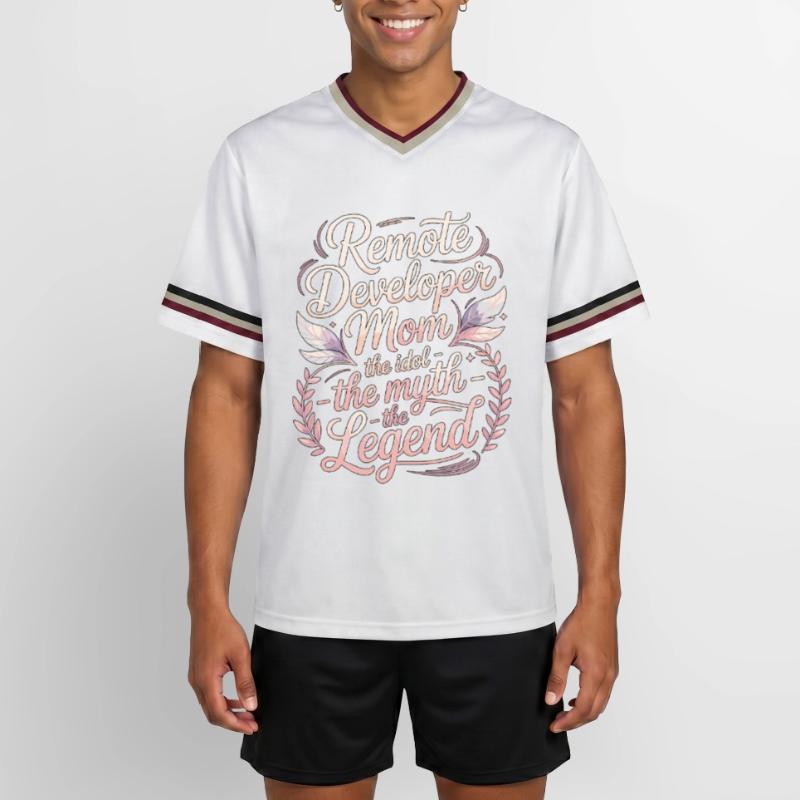 Remote Developer Mom The Idol The Remote Coder Unisex Football Style Mesh T-Shirt