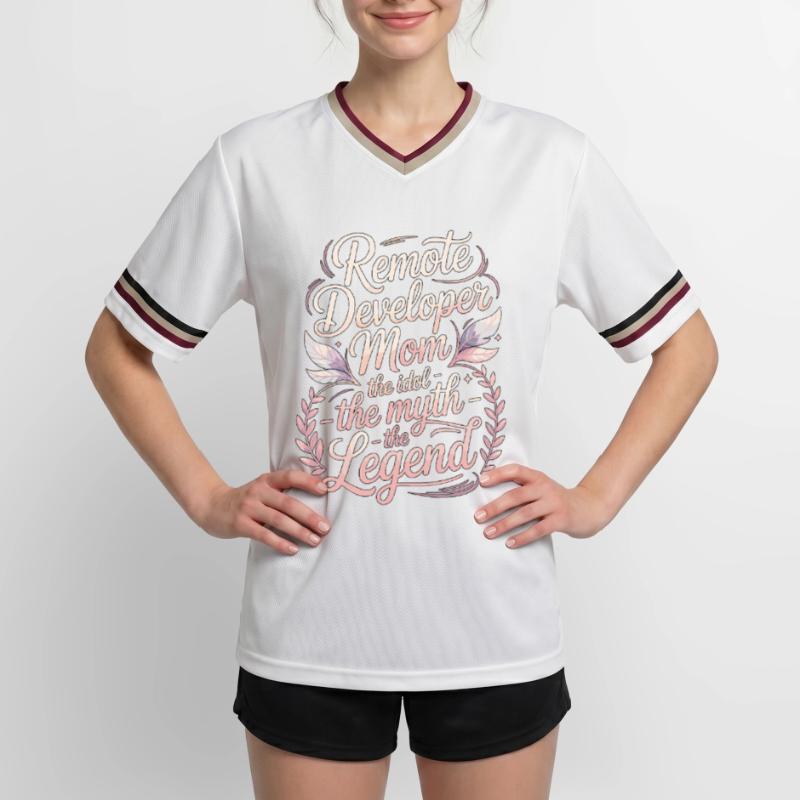 Remote Developer Mom The Idol The Remote Coder Unisex Football Style Mesh T-Shirt