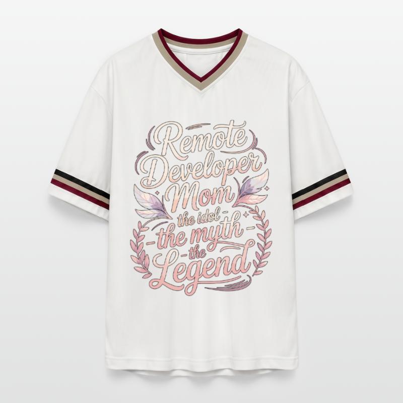 Remote Developer Mom The Idol The Remote Coder Unisex Football Style Mesh T-Shirt