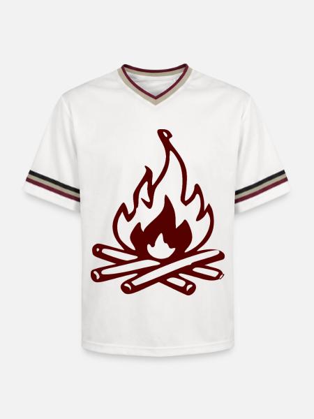 Silhouette Feu de camp rouge - T-shirt de foot unisexe en mesh - blanc cassé/bordeaux