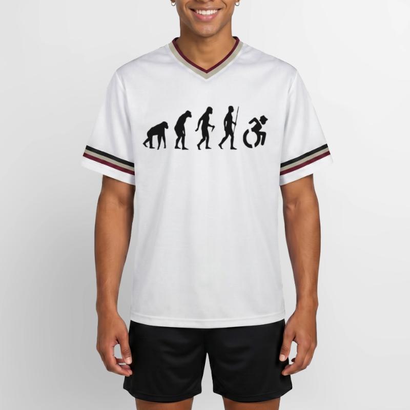 Fauteuil roulant Evolution. L’évolution du fauteuil roulant # T-shirt de foot unisexe en mesh
