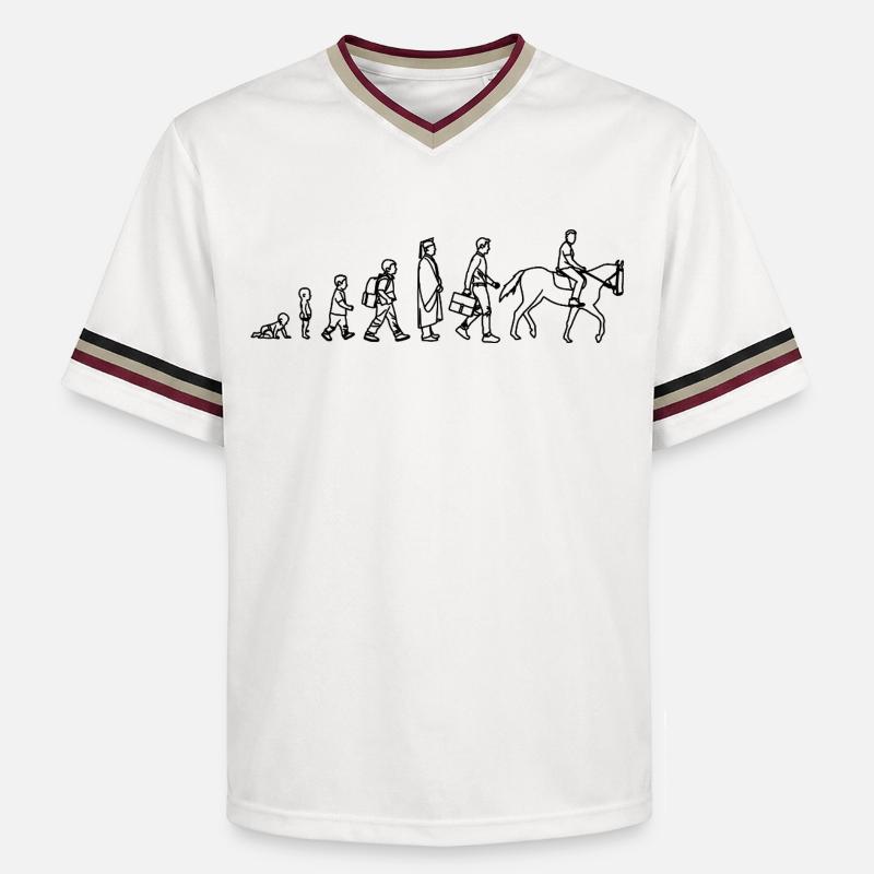 Évolution de l’enfant au cavalier - Unisex Football Style Mesh T-Shirt - blanc cassé/bordeaux