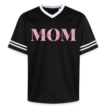 Love you Mom Declaration of Love Mother Love Mama - Unisex Football Style Mesh T-Shirt - offwhite/burgundy - Front - AI Model Male 178 light (178cm) & AI Model Male 178 dark (178cm)