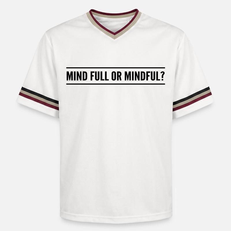 Geistig voll oder achtsam? - Unisex Football Style Mesh T-Shirt - Offwhite/Bordeaux