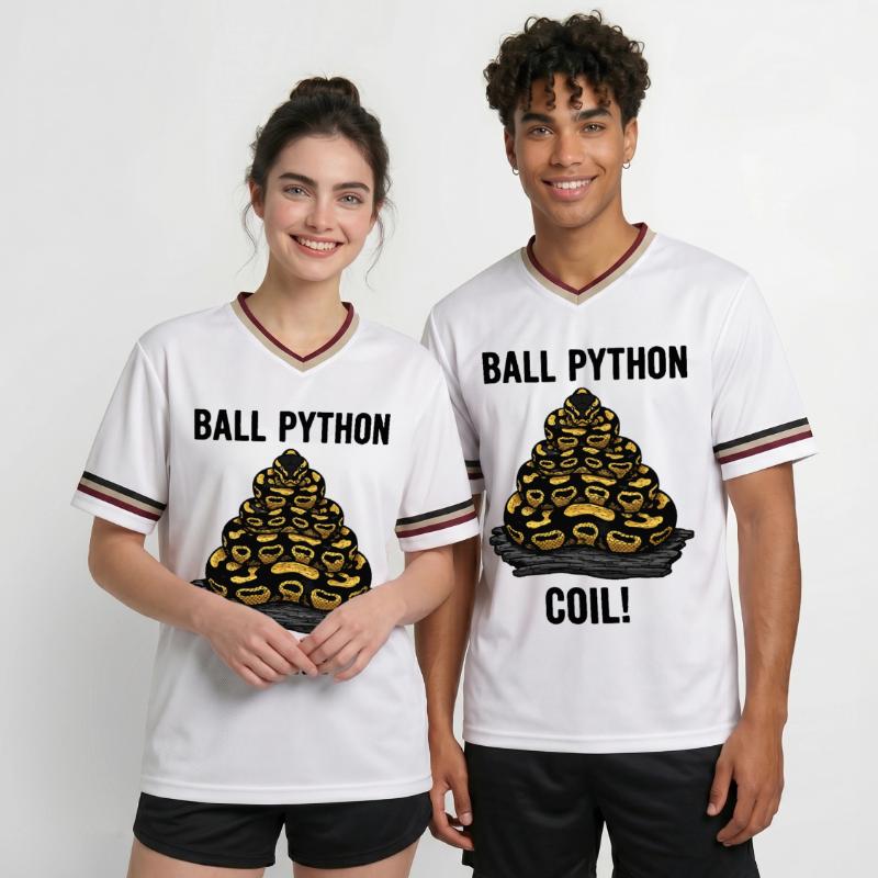 Python Royal Ball Python Coil Reptile Pyramide T-shirt de foot unisexe en mesh