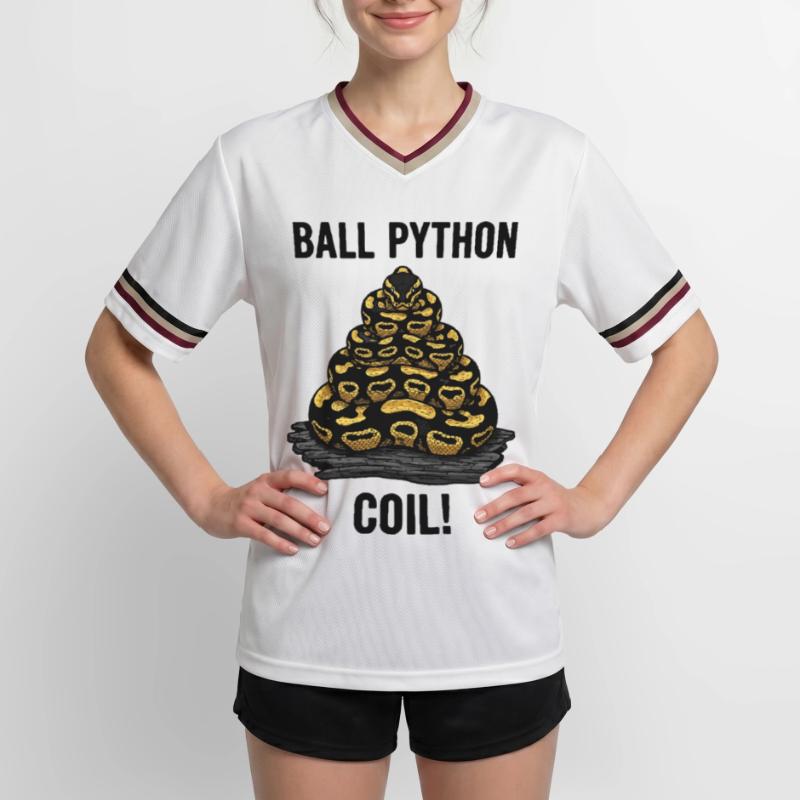 Python Royal Ball Python Coil Reptile Pyramide T-shirt de foot unisexe en mesh