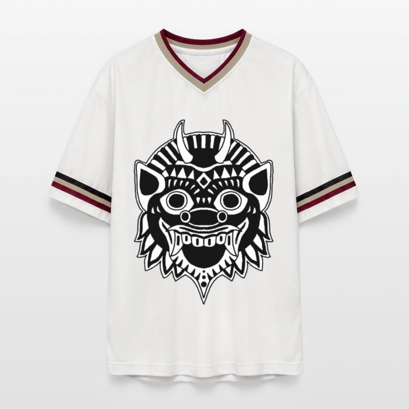 Drache oder Dämon? Unisex Football Style Mesh T-Shirt