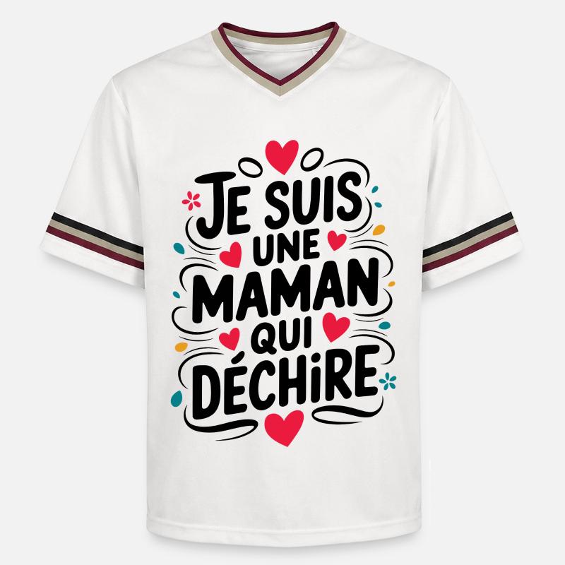 Ich bin eine Killer-Mutter - Unisex Football Style Mesh T-Shirt - Offwhite/Bordeaux