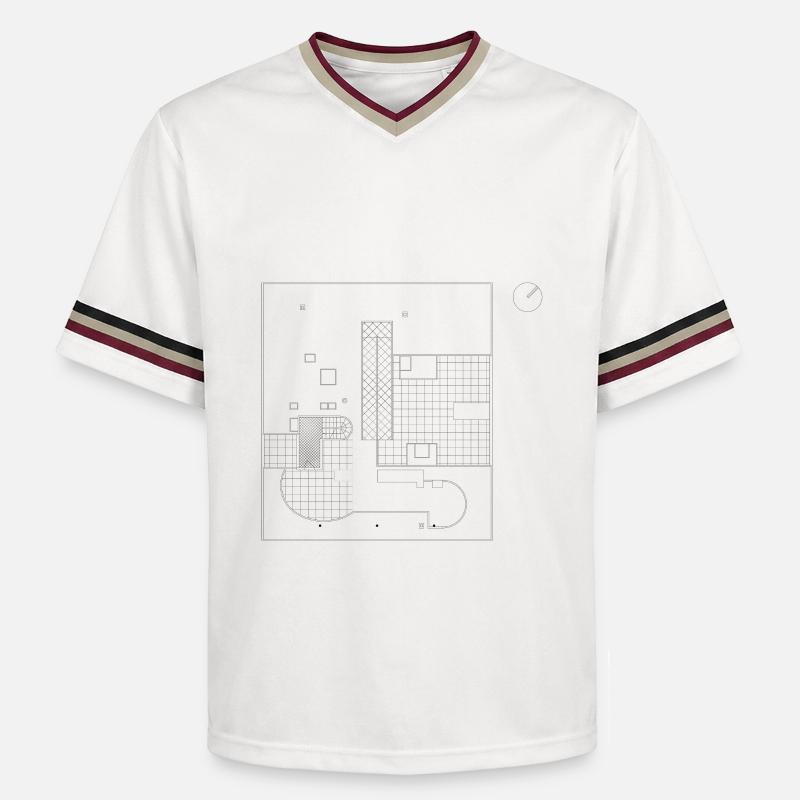 ARCHITECTURE Plan - T-shirt de foot unisexe en mesh - blanc cassé/bordeaux