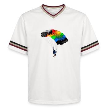 parachute - Unisex Football Style Mesh T-Shirt - offwhite/burgundy - Front - AI Model Male 178 light (178cm) & AI Model Male 178 dark (178cm)