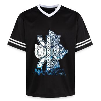 Amazigh - T-shirt de foot unisexe en mesh - blanc cassé/bordeaux - Devant - AI Model Male 178 light (178cm) & AI Model Male 178 dark (178cm)