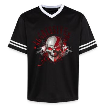 Crâne crâne - T-shirt de foot unisexe en mesh - blanc cassé/bordeaux - Devant - AI Model Male 178 light (178cm) & AI Model Male 178 dark (178cm)