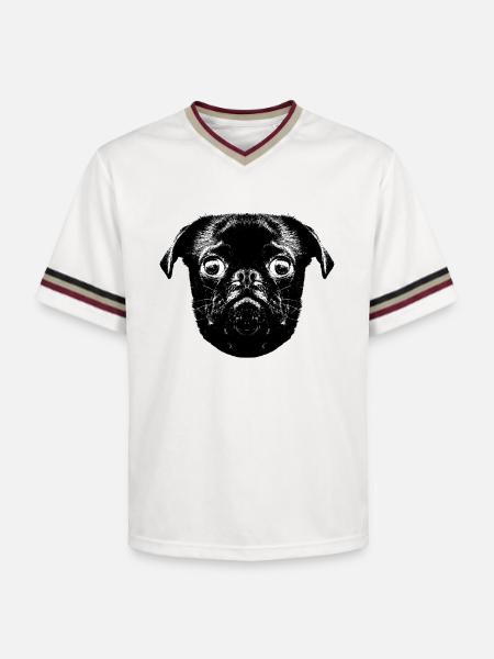 Otto's Pug hopst - Unisex Football Style Mesh T-Shirt - offwhite/burgundy
