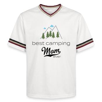 Camper - Unisex Football Style Mesh T-Shirt - Offwhite/Bordeaux - Vorne - AI Model Male 178 light (178cm) & AI Model Male 178 dark (178cm)