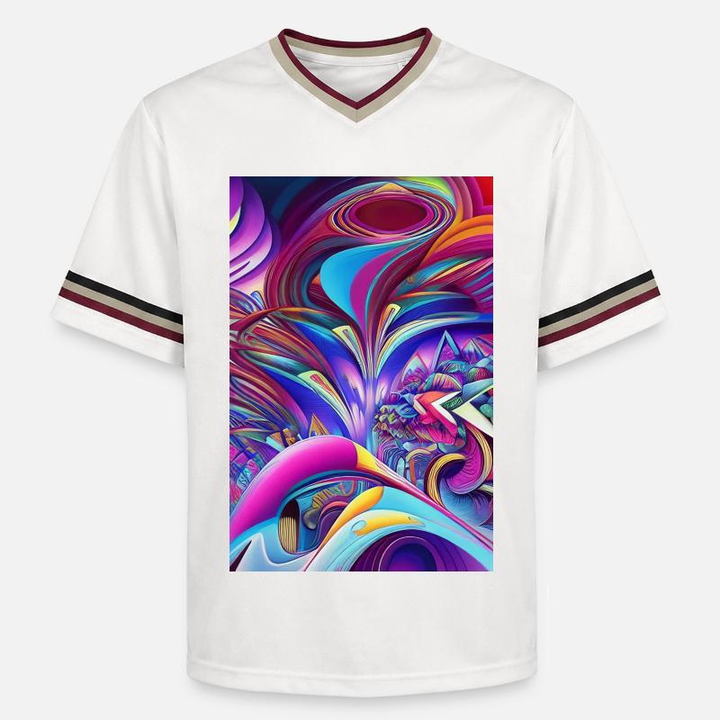Art abstrait - T-shirt de foot unisexe en mesh - blanc cassé/bordeaux