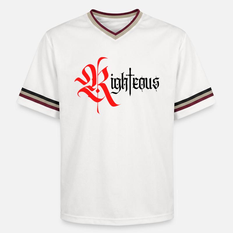Conception gothique vertueuse avec épée - T-shirt de foot unisexe en mesh - blanc cassé/bordeaux