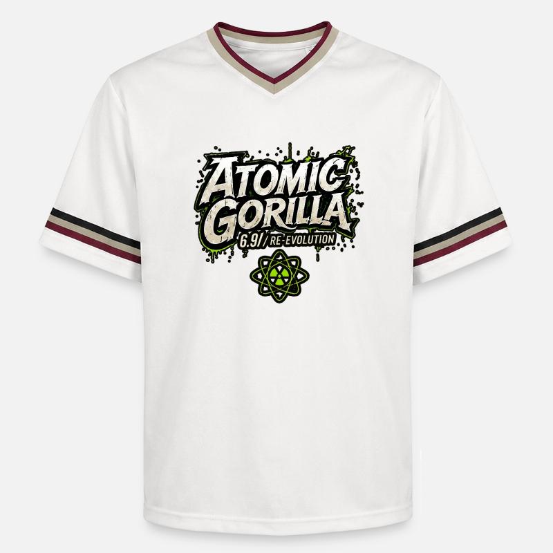 Réévolution du gorille atomique - T-shirt de foot unisexe en mesh - blanc cassé/bordeaux