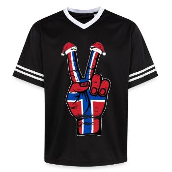 Drapeau de la Norvège Noël Symbole de la paix utilisé - T-shirt de foot unisexe en mesh - blanc cassé/bordeaux - Devant - AI Model Male 178 light (178cm) & AI Model Male 178 dark (178cm)