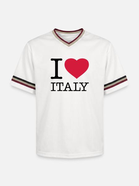 I LOVE ITALY Italien - Unisex Football Style Mesh T-Shirt - offwhite/burgundy