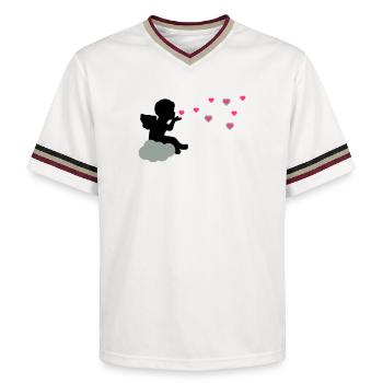 Cher ange - T-shirt de foot unisexe en mesh - blanc cassé/bordeaux - Devant - AI Model Male 178 light (178cm) & AI Model Male 178 dark (178cm)