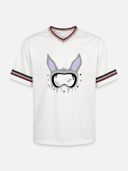 Skihase - Unisex Football Style Mesh T-Shirt - Offwhite/Bordeaux