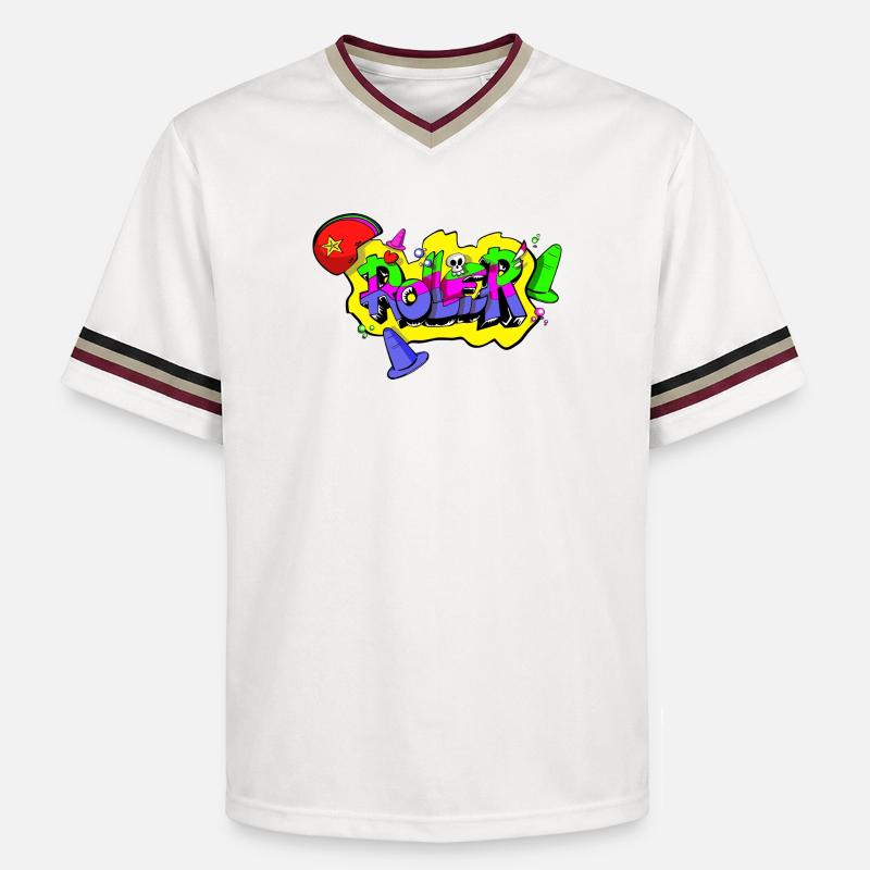 ROLLER - Unisex Football Style Mesh T-Shirt - blanc cassé/bordeaux