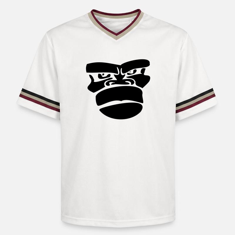 monkey affengesicht - Unisex Football Style Mesh T-Shirt - blanc cassé/bordeaux