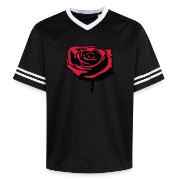 Rose - Unisex Football Style Mesh T-Shirt - Offwhite/Bordeaux - Vorne - AI Model Male 178 light (178cm) & AI Model Male 178 dark (178cm)