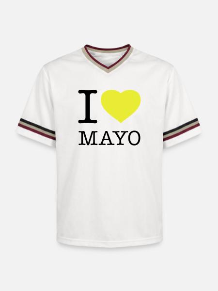 I LOVE MAYONNAISE Mayo - Unisex Football Style Mesh T-Shirt - offwhite/burgundy