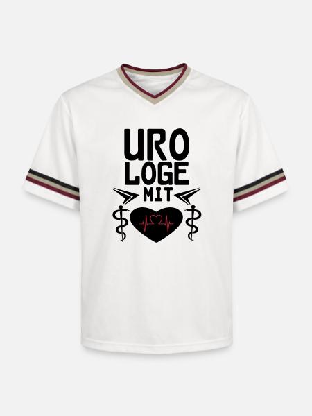 Urologe mit Herz Geschenk - Unisex Football Style Mesh T-Shirt - Offwhite/Bordeaux