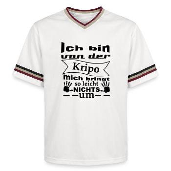 Kripo Humor Polizei Spruch Fun Geschenk - Unisex Football Style Mesh T-Shirt - Offwhite/Bordeaux - Vorne - AI Model Male 178 light (178cm) & AI Model Male 178 dark (178cm)