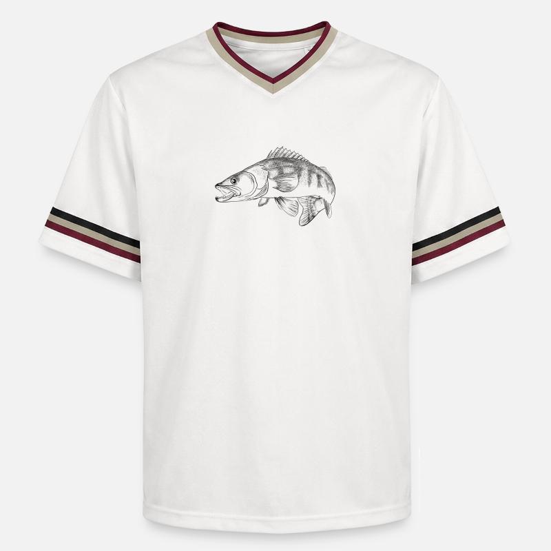pike-perch - T-shirt de foot unisexe en mesh - blanc cassé/bordeaux
