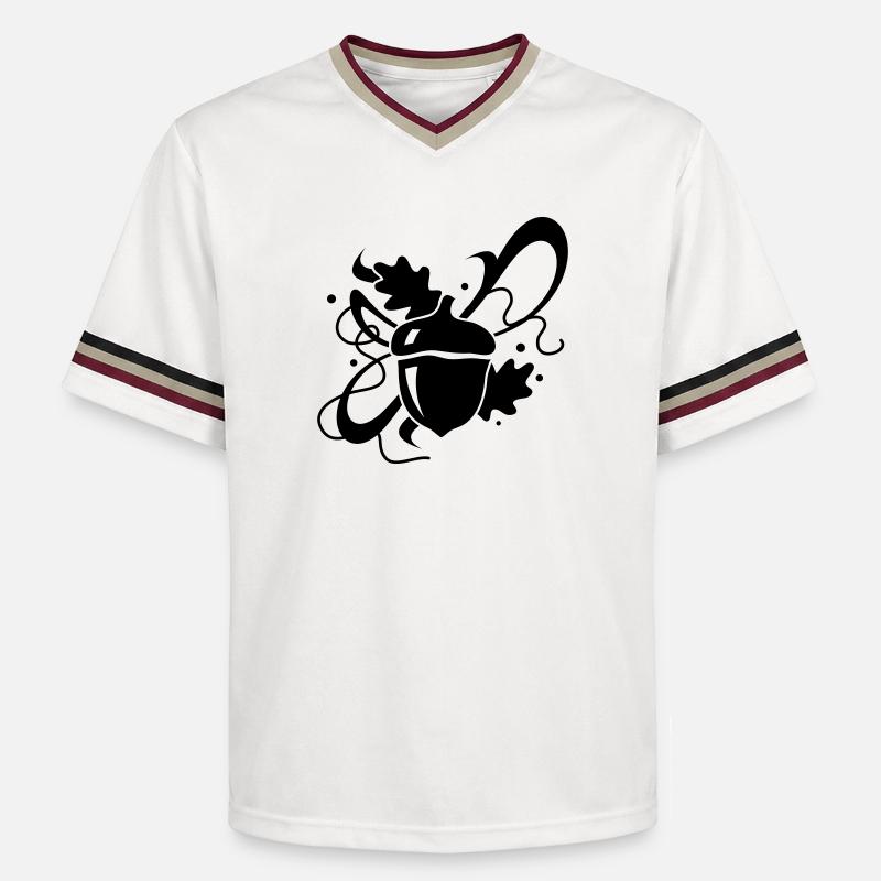Eichel mit Eichenblätter - Unisex Football Style Mesh T-Shirt - Offwhite/Bordeaux