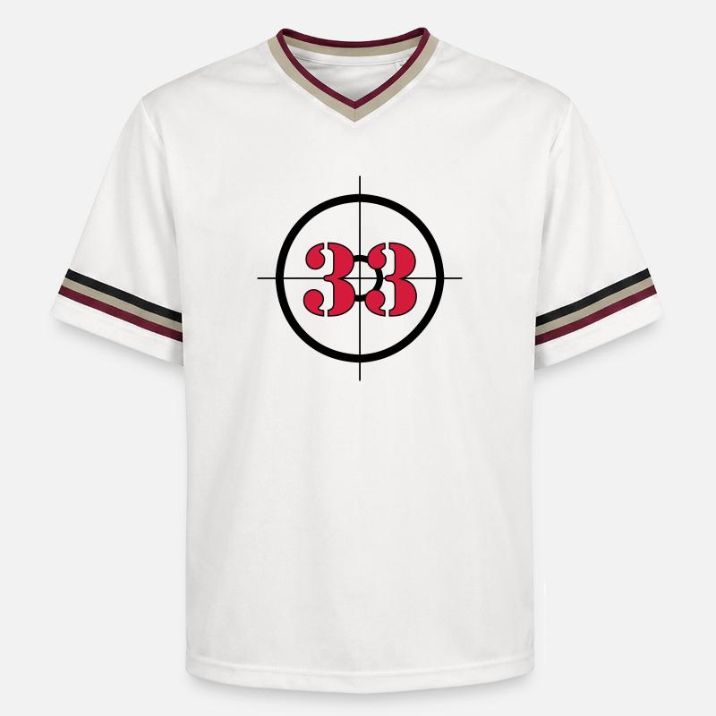 Représente : 33 (V) - T-shirt de foot unisexe en mesh - blanc cassé/bordeaux