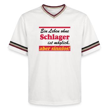 Schlager Party , Schlager Musik , aber sinnlos - Unisex Football Style Mesh T-Shirt - Offwhite/Bordeaux - Vorne - AI Model Male 178 light (178cm) & AI Model Male 178 dark (178cm)