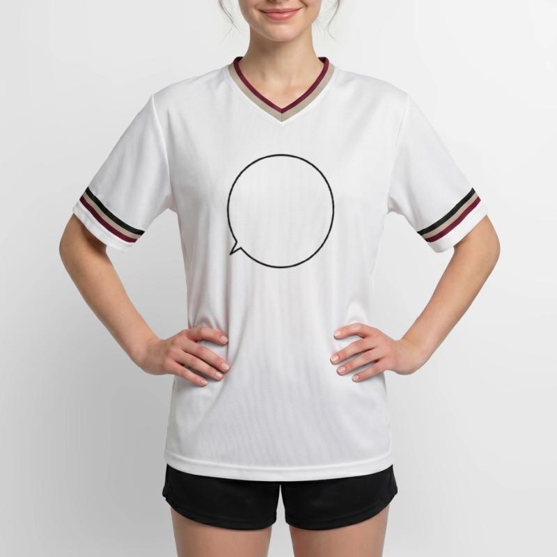 Speech bubble request text customizable Unisex Football Style Mesh T-Shirt