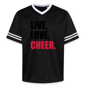cheerleader - Unisex Football Style Mesh T-Shirt - offwhite/burgundy - Front - AI Model Male 178 light (178cm) & AI Model Male 178 dark (178cm)